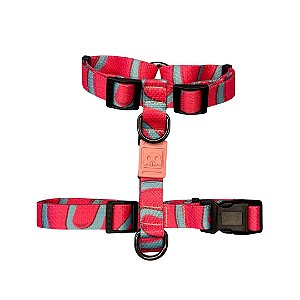 Peitoral H para Cachorros Shudog - Square Rosa Neon
