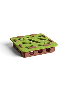 Brinquedo Interativo para Gatos em Feltro – Labirinto com Bolinha + Arranhador
