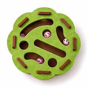 Brinquedo Interativo Redondo para Gatos – Labirinto com Bolinhas e Arranhador