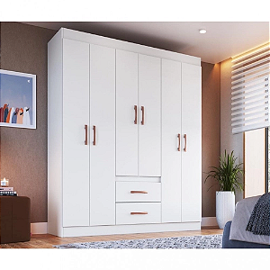 Guarda Roupa Solteiro 6 Portas 2 Gavetas Montevideu Doripel