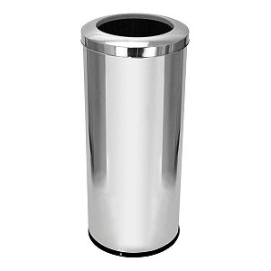 Lixeira 27 Litros Inox Com Aro 24x60 - Cozinha - Banheiro - Escritório