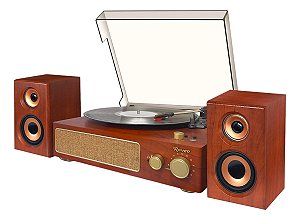 Vitrola Raveo Studio Plus Brown Bluetooth Disco E Usb Fm