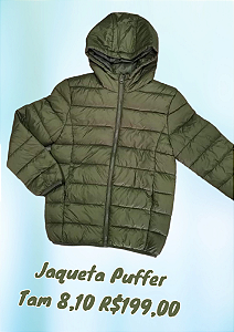 Jaqueta Puffer verde Tam 8,10