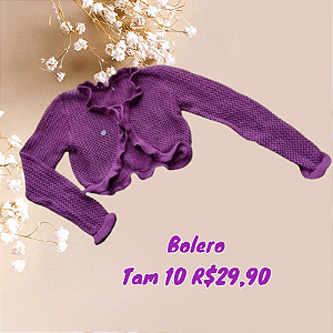 Bolero roxo tamanho 10
