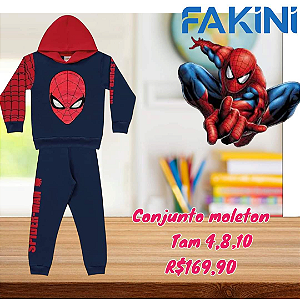 Conjunto moletom Homem Aranha Tam 4,10