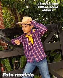 Camisa junina Tam 2,6,8,10,12