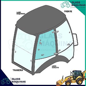 VIDRO SUPERIOR TRASEIRO DIREITO CATERPILLAR 416E 205-9630 2059630