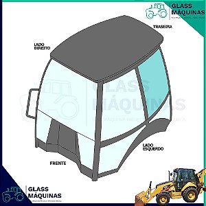 VIDRO SUPERIOR TRASEIRO ESQUERDO CATERPILLAR 416E 205-9621 2059621
