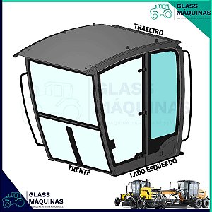 VIDRO LATERAL TRASEIRO ESQUERDO NEW HOLLAND RG170B CASE 845B Mod. Novo 87753546