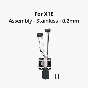 Conjunto Hotend Completo Aço Inoxidável 0,2mm - Bambu Lab X1E - FAH016