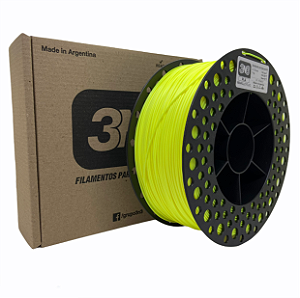 Filamento PLA 3N3 1.75mm 1KG Amarelo Fluo