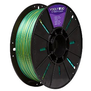 Filamento Voolt PLA Duo Color Dourado E Verde V-Silk - 1Kg