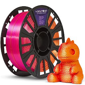 Filamento Voolt PLA Tri Color Dourado/Laranja/Rosa V-Silk