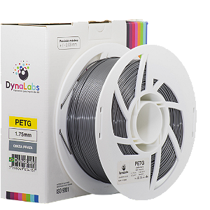 Filamento PETG DynaLabs 1.75mm 1Kg Cinza Prata