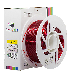 Filamento PETG DynaLabs 1.75mm 1Kg Vermelho Clear