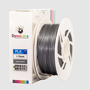 Filamento PLA 870 DynaLabs 1.75mm 1Kg Cinza Prata
