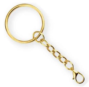 Kit 50 Chaveiros Gancho Argola Simples Dourado Multfila
