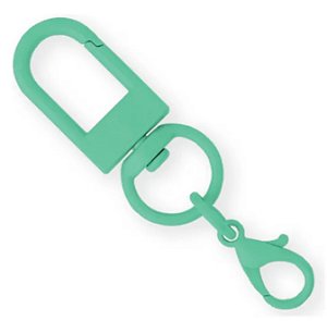 Kit 50 Chaveiros Gancho Duplo Verde Água Multfila