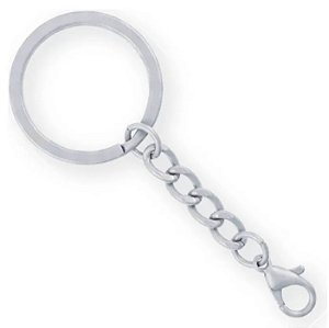 Kit 50 Chaveiros Gancho Argola Simples Branco Multfila