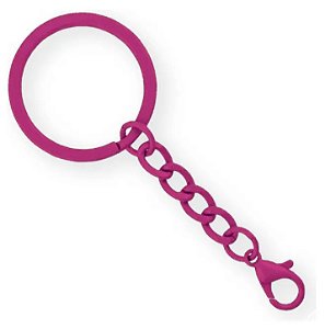 Kit 50 Chaveiros Gancho Argola Simples Rosa Escuro Multfila