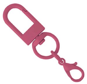 Kit 50 Chaveiros Gancho Duplo Rosa Escuro Multfila