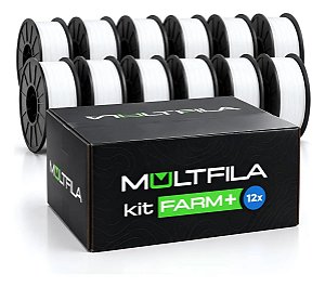 Kit Farm Filamento PETG Multfila 1.75mm 12KG 12 Rolos de 1KG Branco