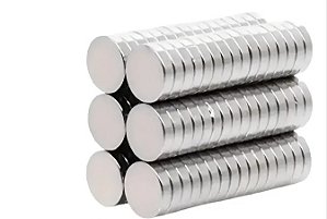 Kit 100 Ímãs de Neodímio 8x3mm