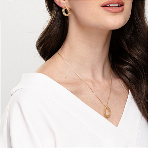 COLAR GOTA GEOMÉTRICA ARAMADA - COLEÇÃO MARIA TERESA