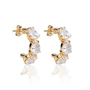 BRINCO ARGOLA COM ZIRCÔNIAS - COLEÇÃO VITTORIA