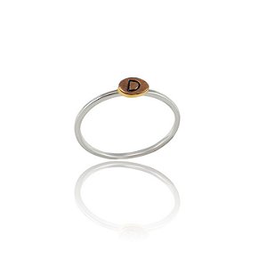 Anel Fino Alfabeto D - Prata