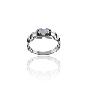 Anel Pedra Da Lua - Prata