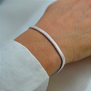 Pulseira Malha Snake - Prata