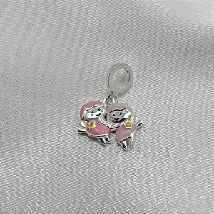 Berloque Anjos Gêmeos - Prata