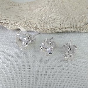 Brinco Trio de Corações - Prata