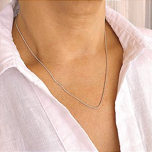 Colar Fino Snake - 45cm - Prata