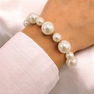 Pulseira Pérolas Grandes e Médias - Semijoia