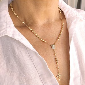 Colar Terço - 45cm - Semijoia