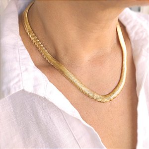 Colar Fita Snake Luxo - 45cm - Semijoia