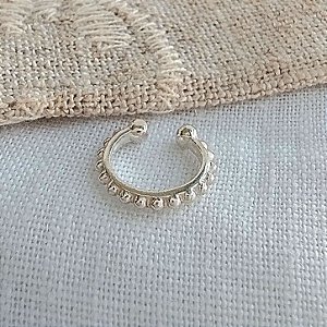 Piercing Fake Micro Esferas Ouro Branco - Semijoia