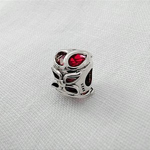 Berloque Separador Flor Granada - Prata