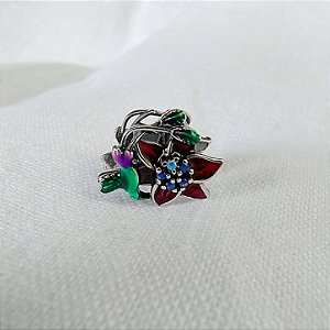 Berloque Separador Flor Ágata - Prata