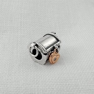 Berloque Separador Baú Tesouro Articulado - Prata