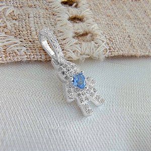 Pingente Cravejado Menino - Prata