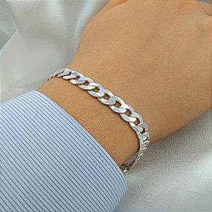 Pulseira Masculina Groumet Grossa - 7mm - Prata