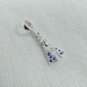 Berloque Nossa Senhora Pedras Azuis - Prata