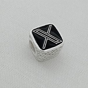 Berloque Separador Rede Social X - Prata