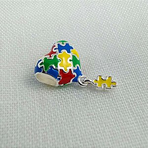 Berloque Separador Símbolo Autismo - Prata