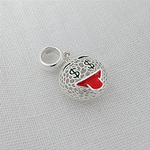 Berloque Emoji Cifrão Aramado - Prata