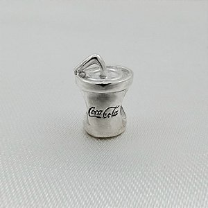 Berloque Separador Copo Coca - Prata