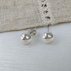 Brinco Esfera - 8mm - Prata
